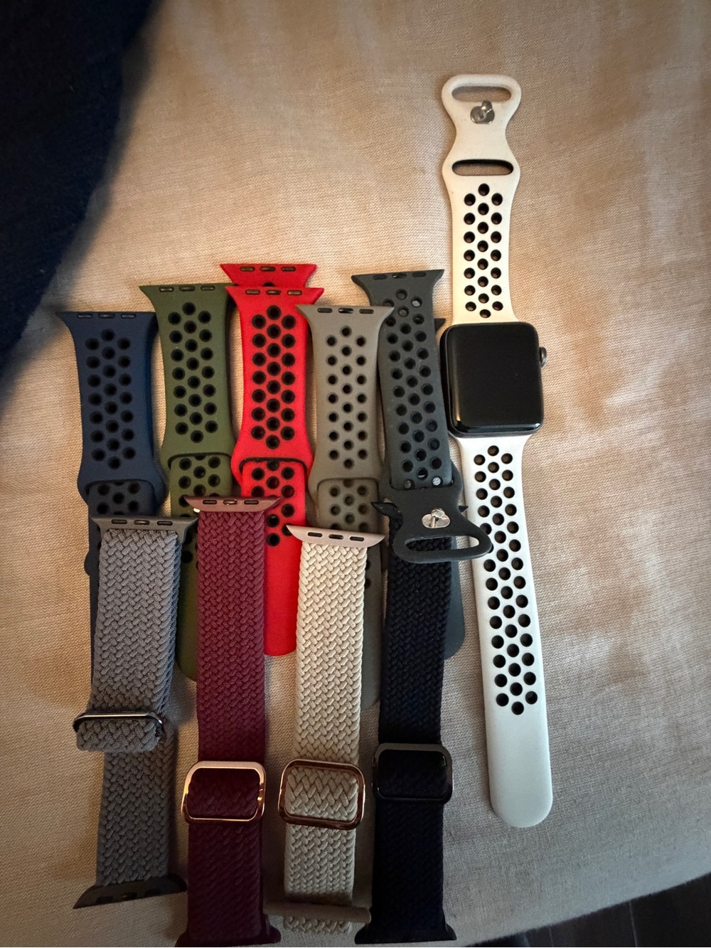 Apple Watch with White and Black Sport Band - Apple